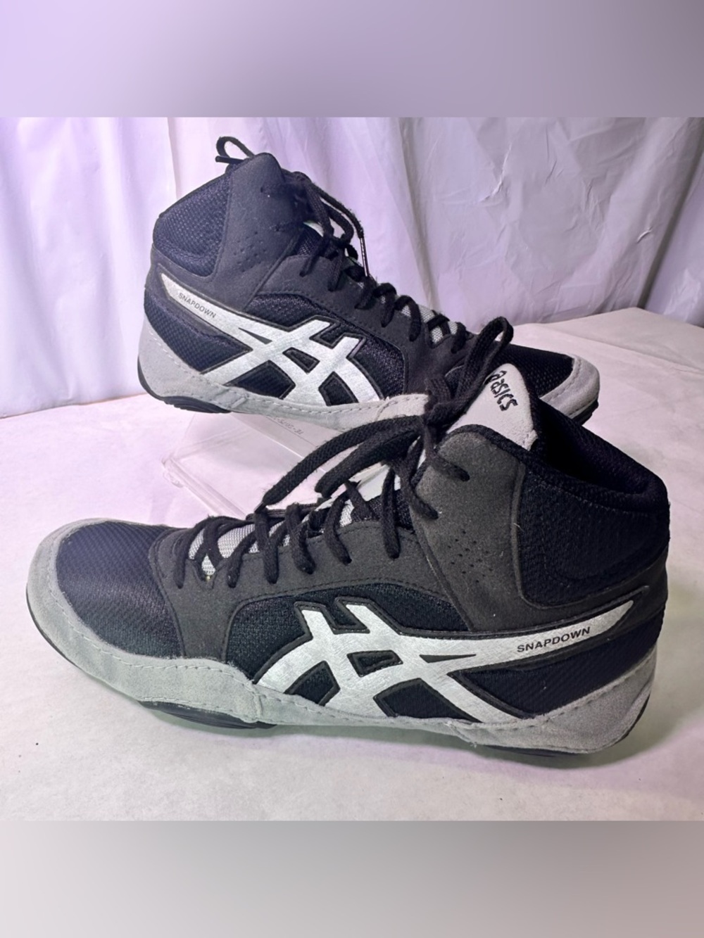 ASICS Snapdown Black and Gray Wrestling Shoes
